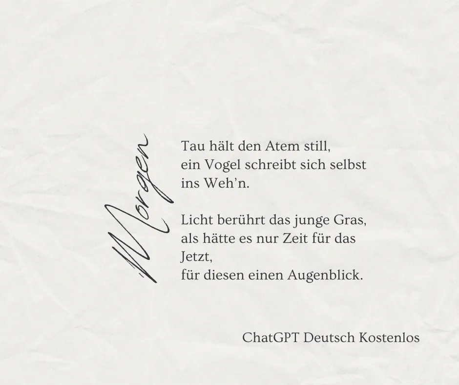 Ein Beispielgedicht wurde mit ChatGPT erstellt.
