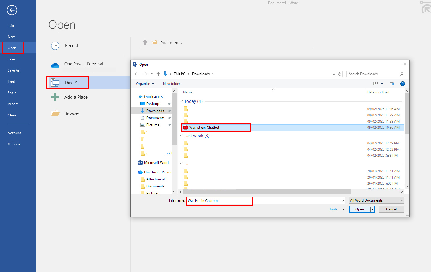 Die PDF-Datei direkt in Microsoft Word öffnen, um sie in ein Word-Dokument umzuwandeln