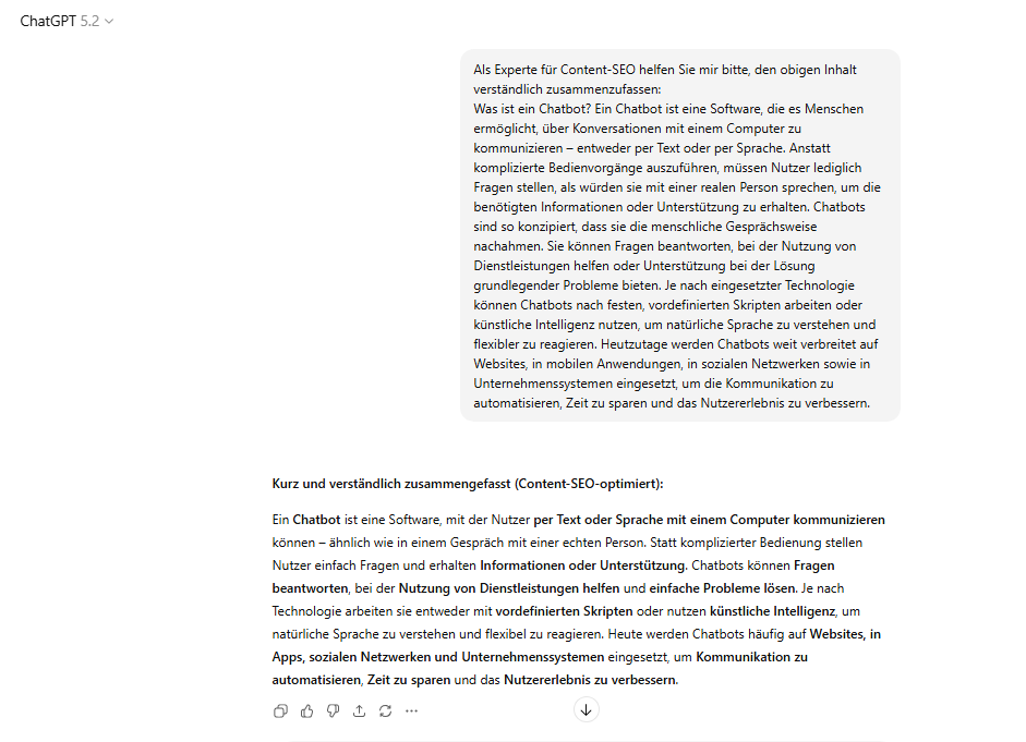 Einen Prompt zur PDF-Zusammenfassung mit ChatGPT passend zum Verwendungszweck senden