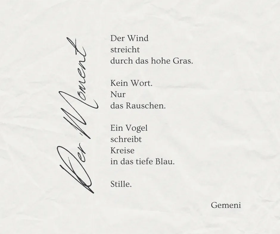 Ein Beispielgedicht wurde mit Gemini erstellt.