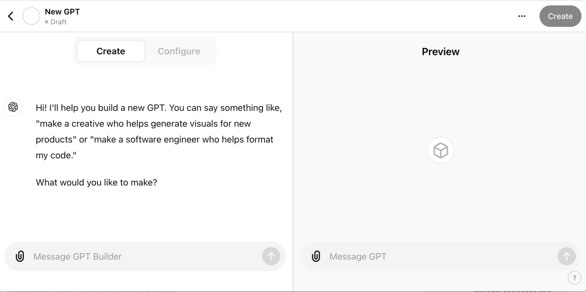 Schritt 2: Ein neues GPT im GPT Builder erstellen