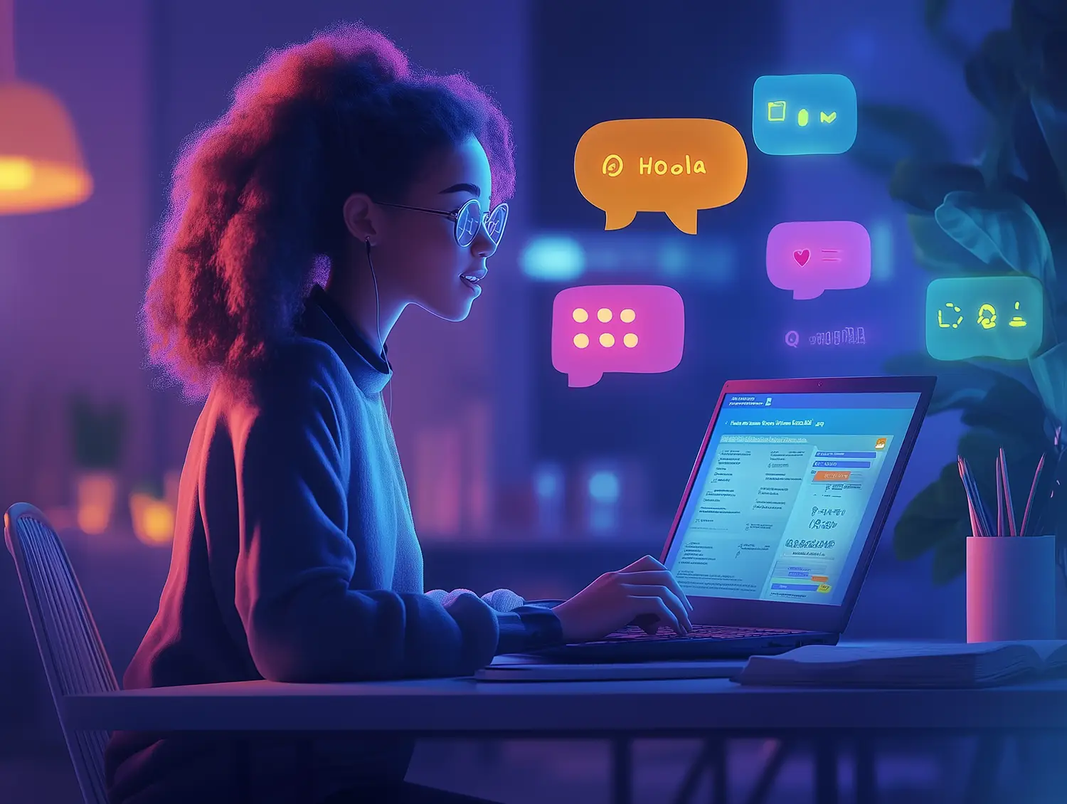 Sprachen lernen mit künstlicher Intelligenz am Laptop mit KI Tools