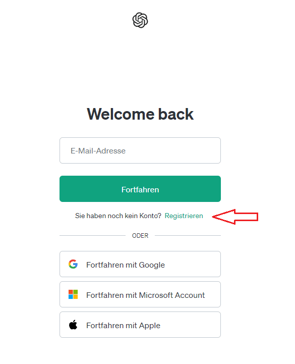 Bitte registrieren Sie sich, falls Sie noch kein Konto besitzen.