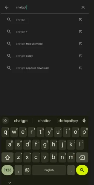 Gib in die suchleiste openai chatgpt ein