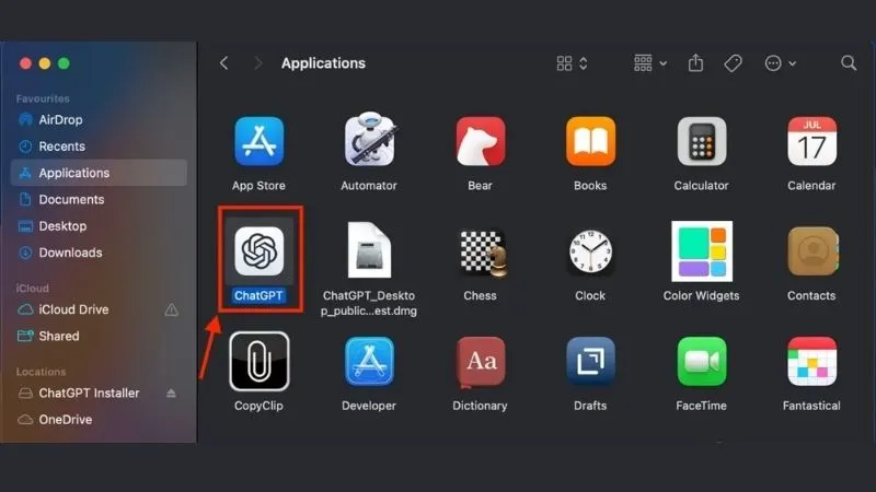 Öffnen Sie den Ordner und klicken Sie auf das ChatGPT-Symbol.