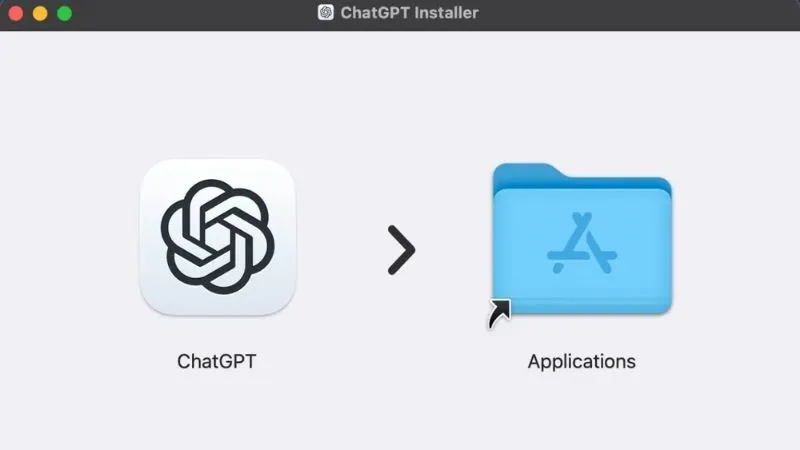 Ziehen Sie das ChatGPT-Symbol in den Anwendungsordner und setzen Sie den Installationsvorgang fort.