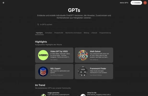 Benutzerdefinierte GPTs mit ChatGPT erstellen und konfigurieren